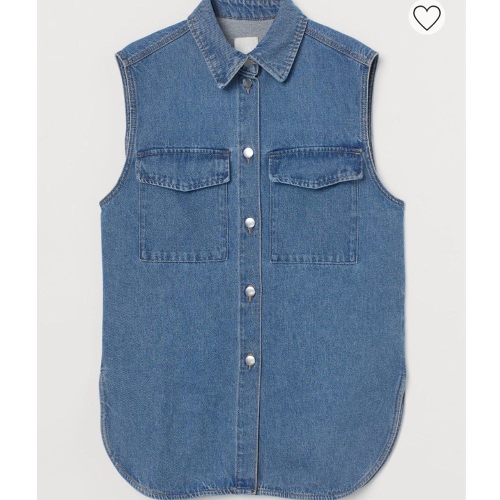 Sleeveless shirt jacket